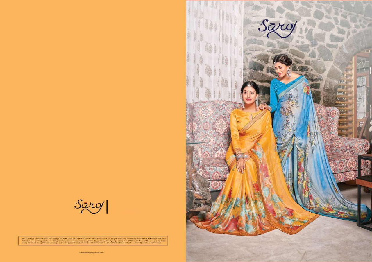 Saroj Delight 4 Printed Brasso Casual Wear Latest Saree Collection